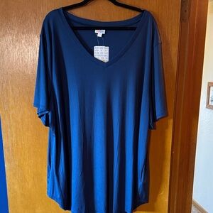 LuLaRoe Iris Deep Blue V-Neck Short Sleeve Tee